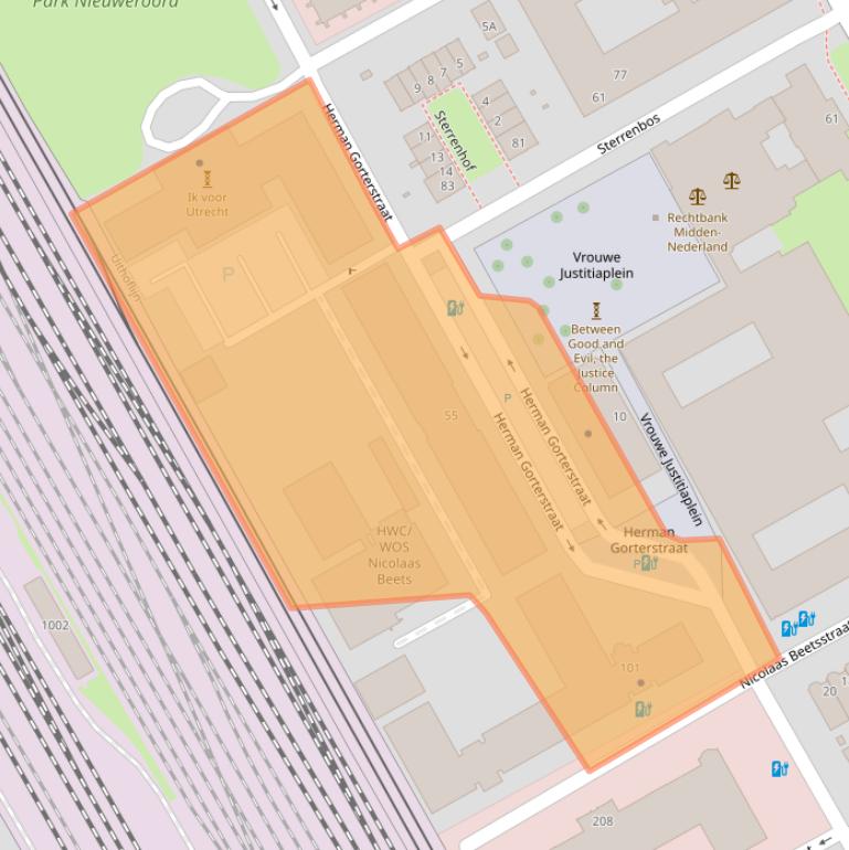 Kaart van postcodegebied 3511EW.