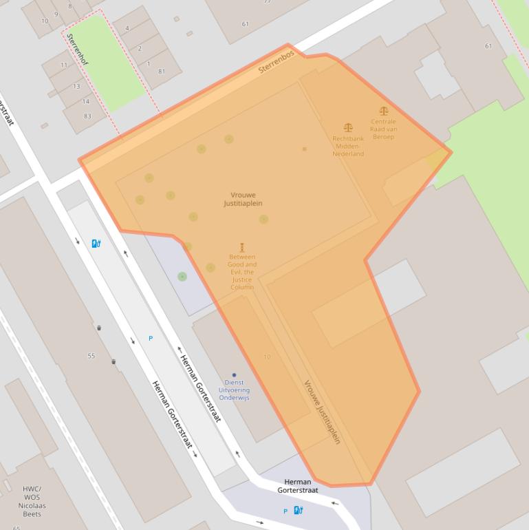 Kaart van postcodegebied 3511EX.