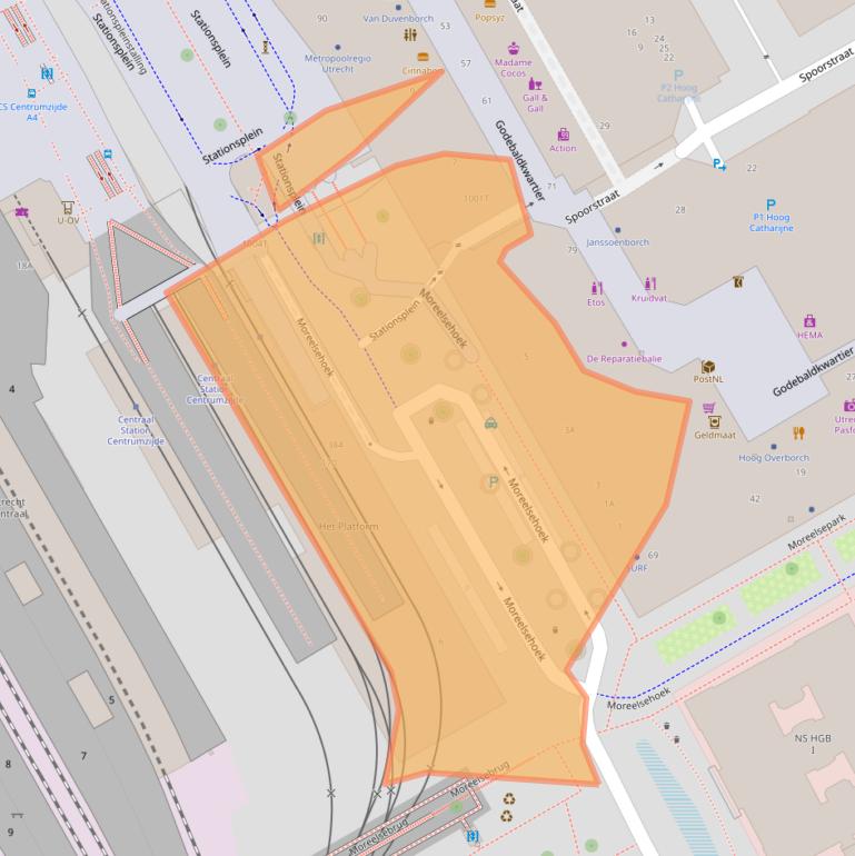 Kaart van postcodegebied 3511EZ.