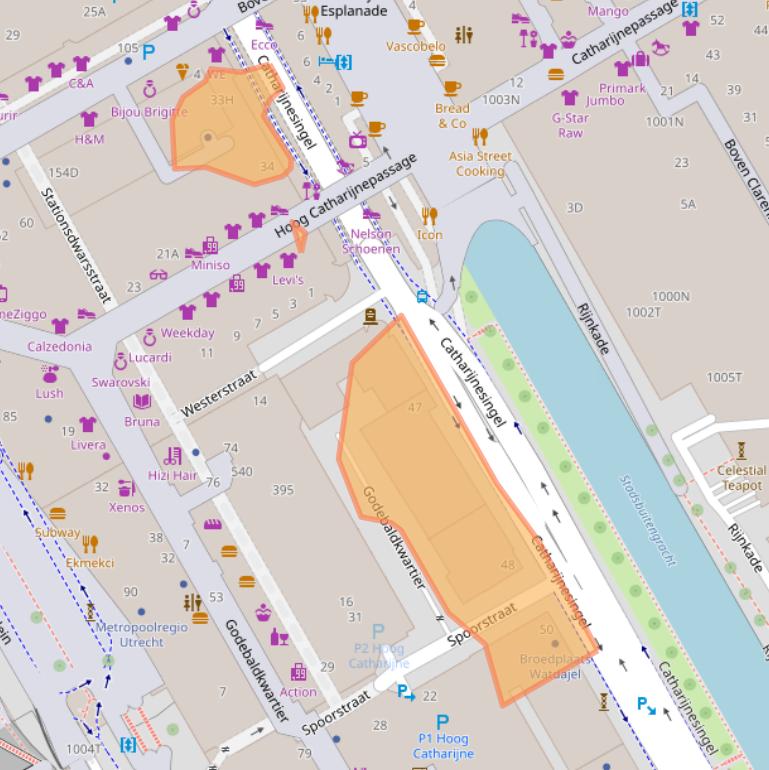 Kaart van postcodegebied 3511GC.