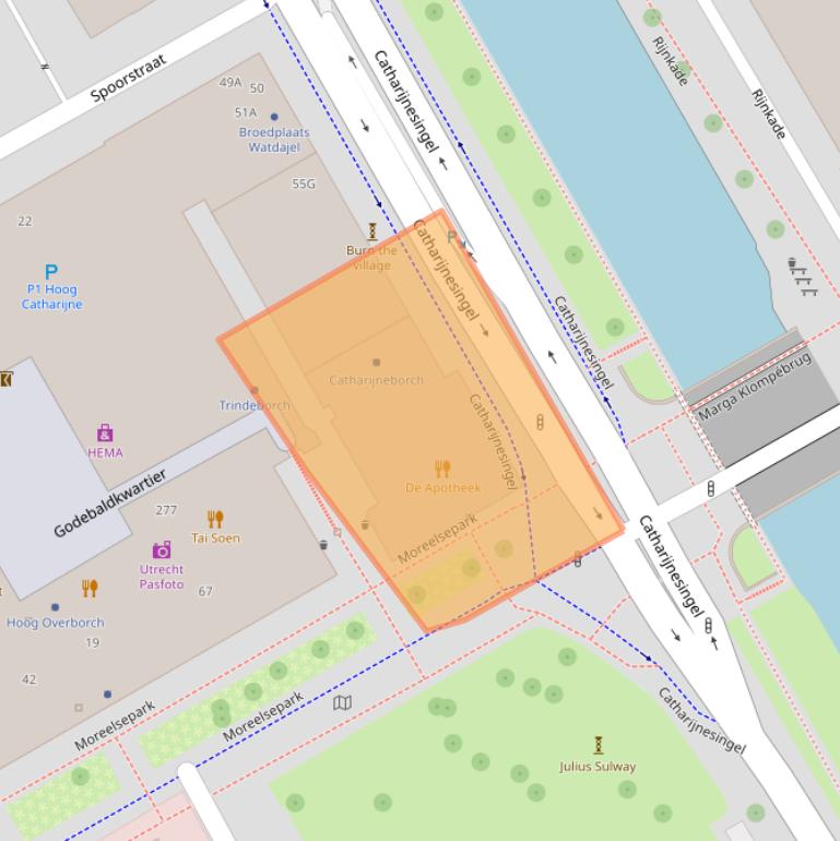 Kaart van postcodegebied 3511GE.