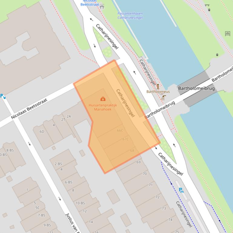 Kaart van postcodegebied 3511GK.