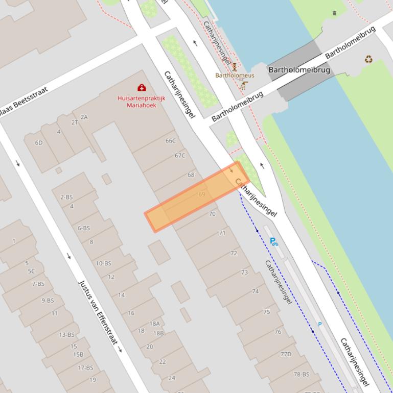 Kaart van postcodegebied 3511GL.