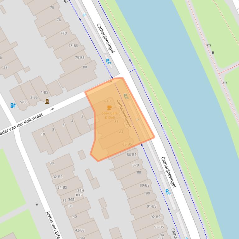 Kaart van postcodegebied 3511GP.