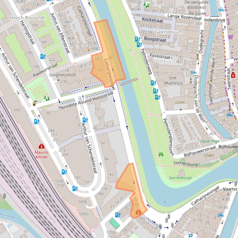 Kaart van postcodegebied 3511GV.