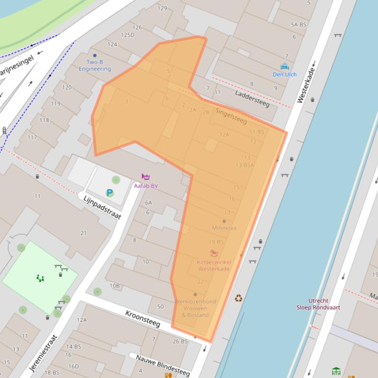 Kaart van postcodegebied 3511HB.