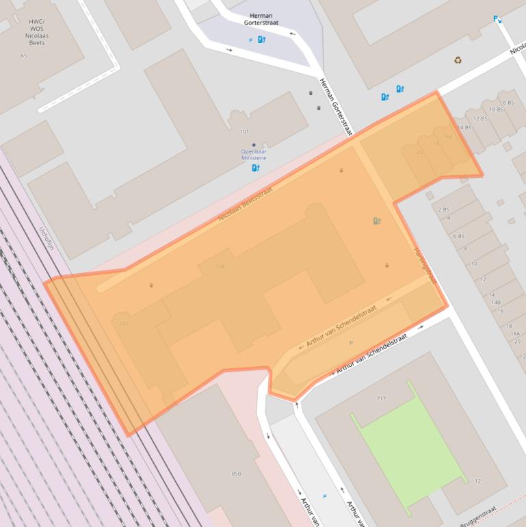 Kaart van postcodegebied 3511HG.