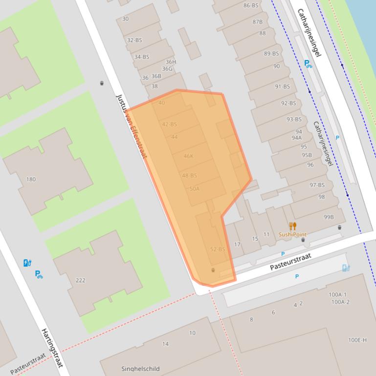 Kaart van postcodegebied 3511HN.