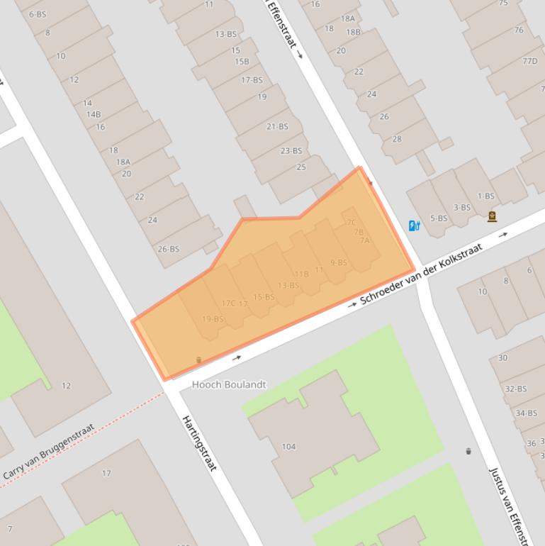 Kaart van postcodegebied 3511HR.