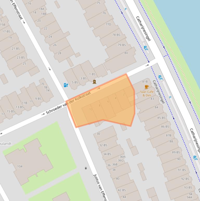 Kaart van postcodegebied 3511HS.