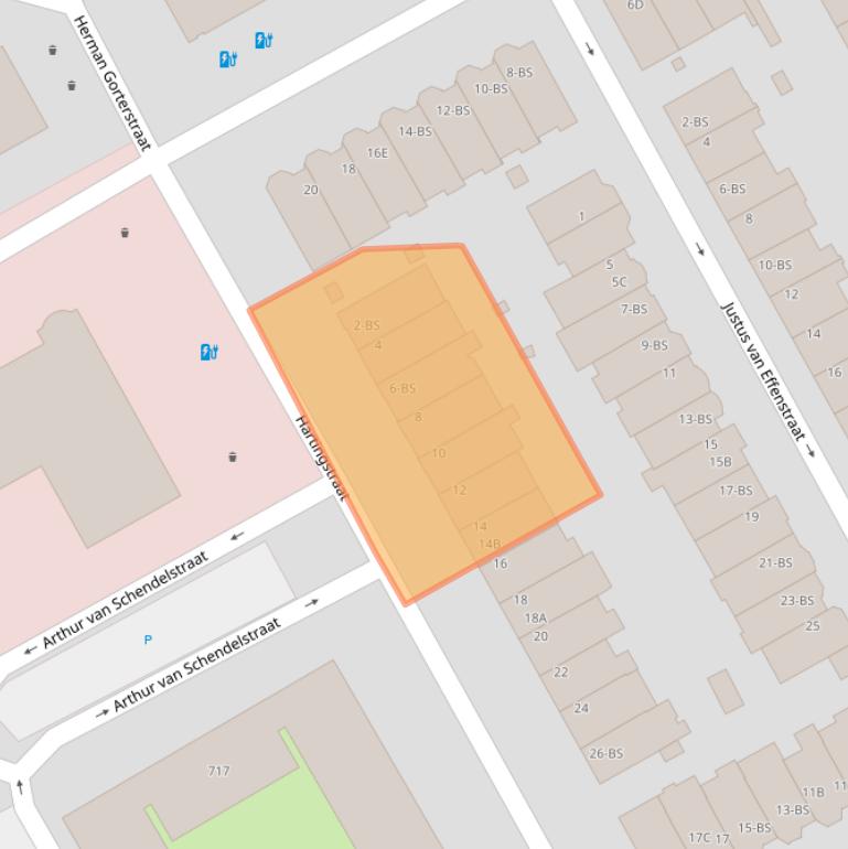 Kaart van postcodegebied 3511HT.