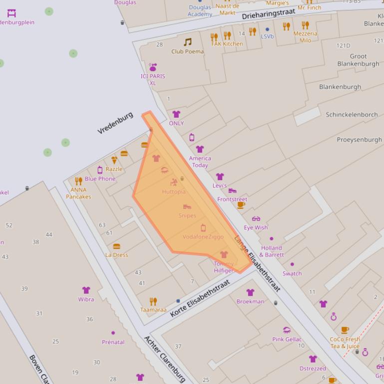 Kaart van postcodegebied 3511JD.