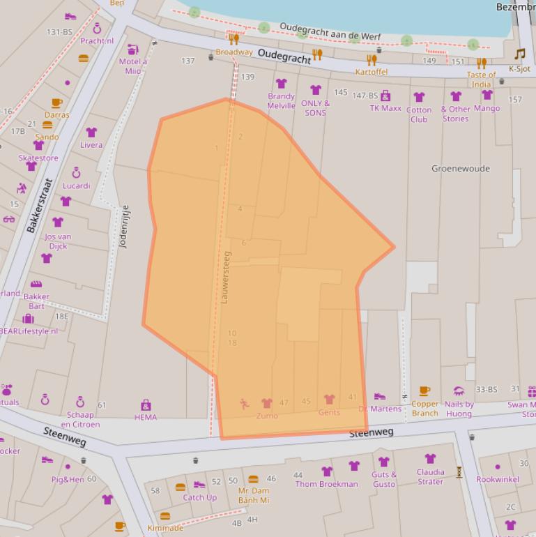 Kaart van postcodegebied 3511JM.
