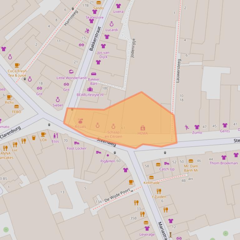 Kaart van postcodegebied 3511JN.