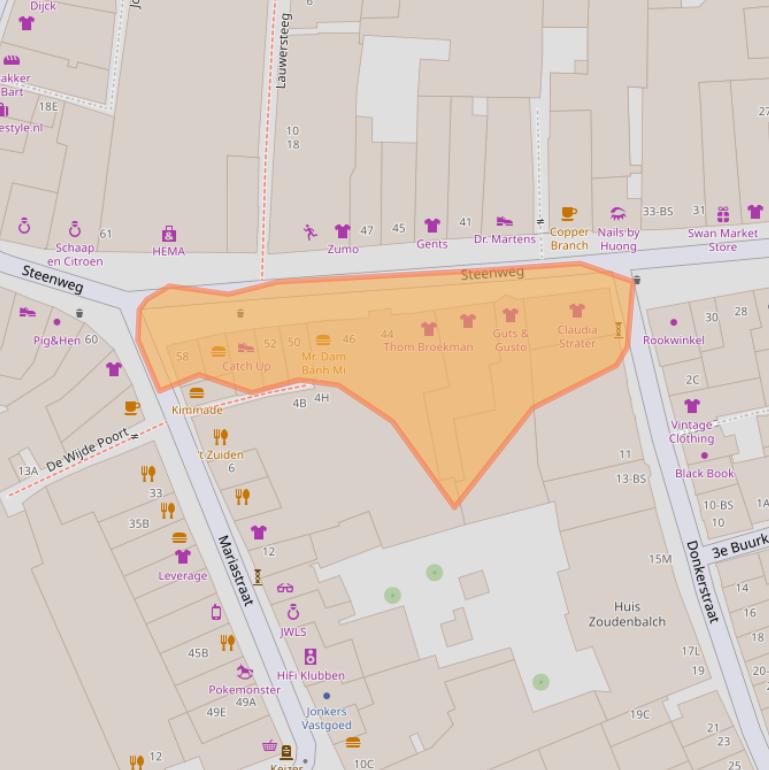 Kaart van postcodegebied 3511JS.