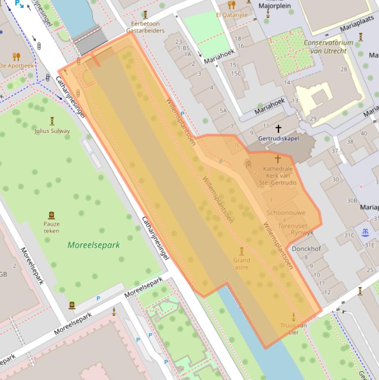 Kaart van postcodegebied 3511LA.