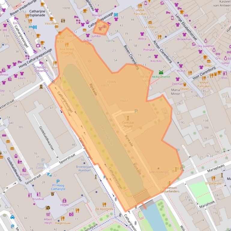 Kaart van postcodegebied 3511LC.