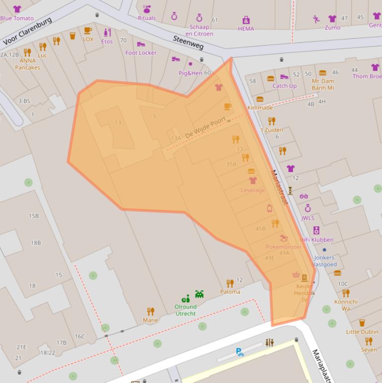Kaart van postcodegebied 3511LN.