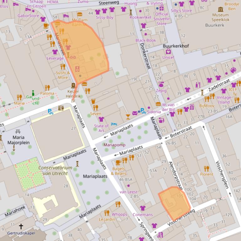 Kaart van postcodegebied 3511LP.