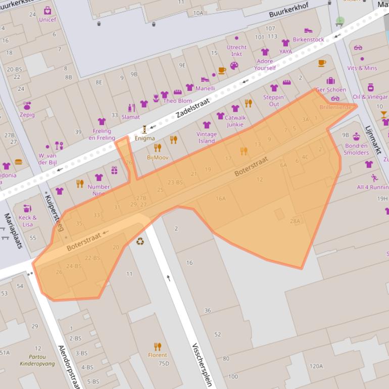 Kaart van postcodegebied 3511LZ.