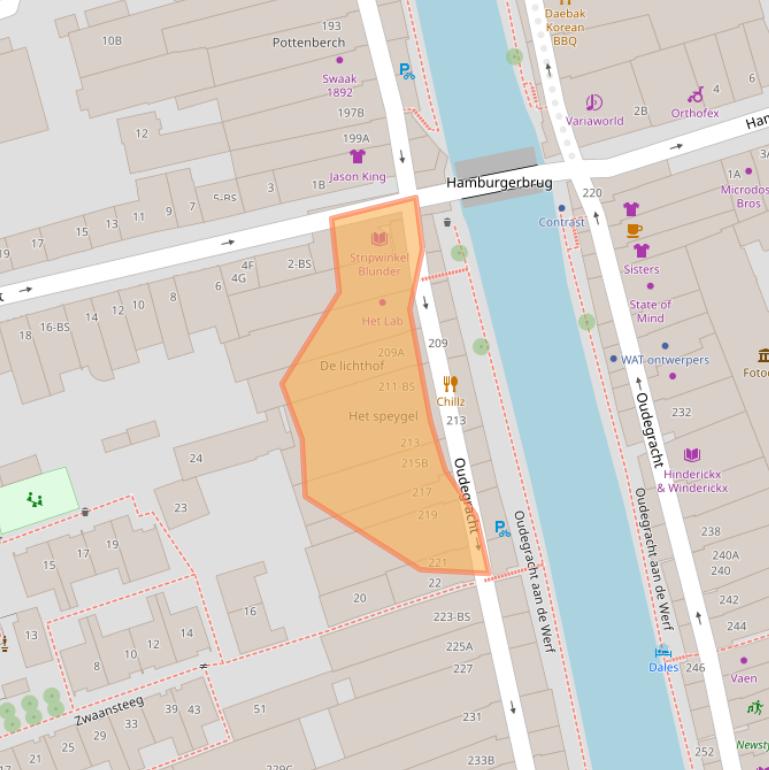 Kaart van postcodegebied 3511NH.