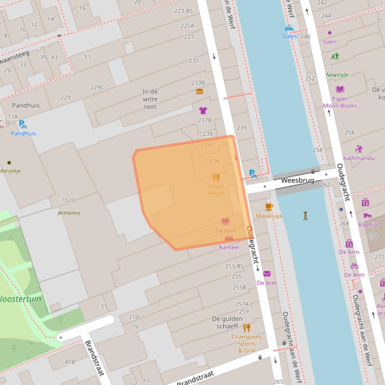 Kaart van postcodegebied 3511NL.