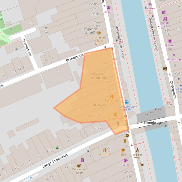 Kaart van postcodegebied 3511NN.