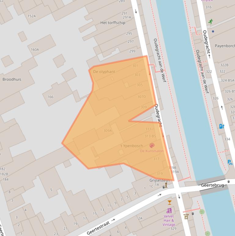 Kaart van postcodegebied 3511PB.