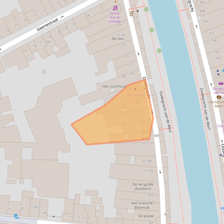 Kaart van postcodegebied 3511PD.