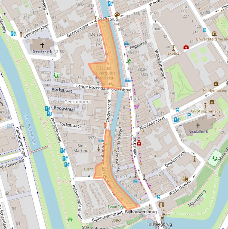 Kaart van postcodegebied 3511PE.