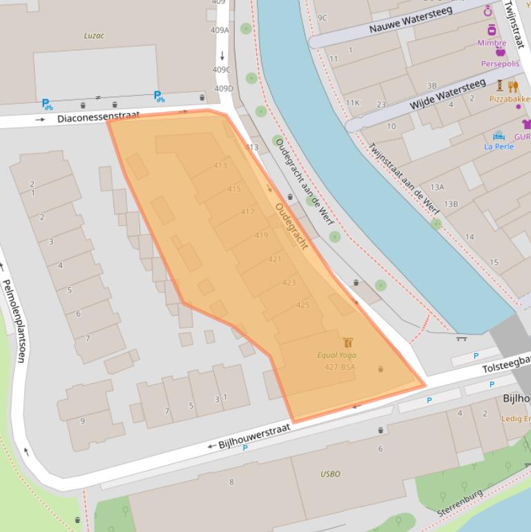 Kaart van postcodegebied 3511PJ.