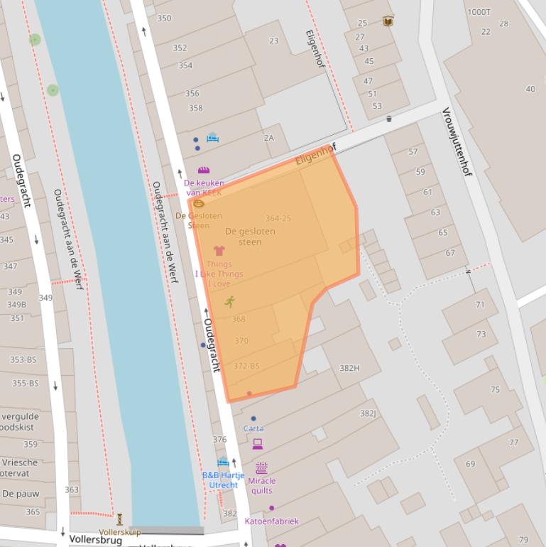 Kaart van postcodegebied 3511PP.