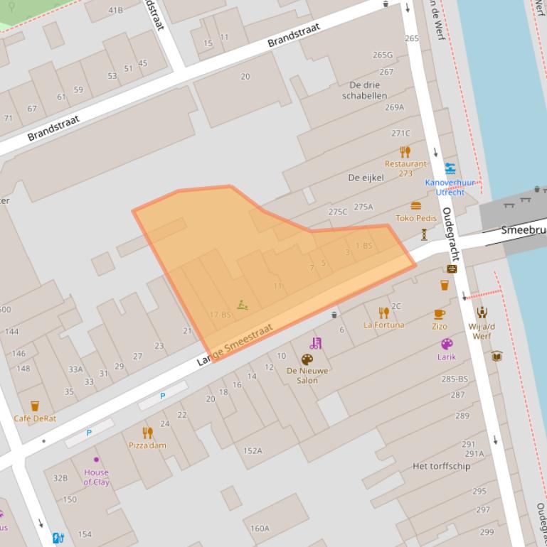 Kaart van postcodegebied 3511PS.