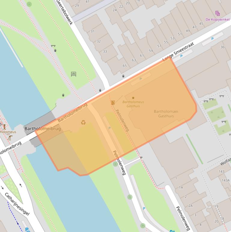 Kaart van postcodegebied 3511PZ.