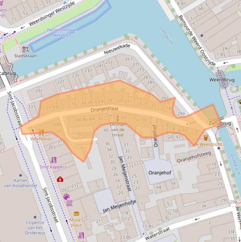 Kaart van postcodegebied 3511RA.