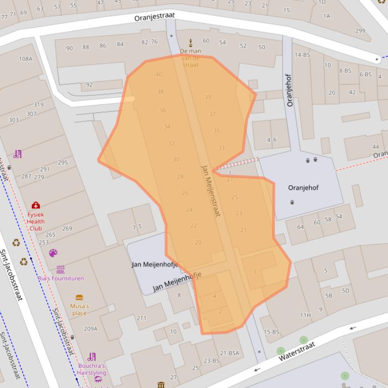 Kaart van postcodegebied 3511RB.