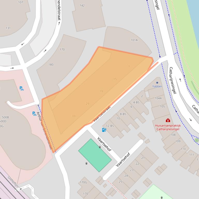 Kaart van postcodegebied 3511TA.