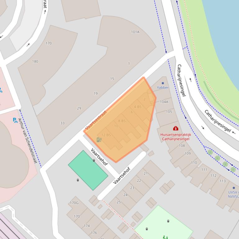 Kaart van postcodegebied 3511TC.