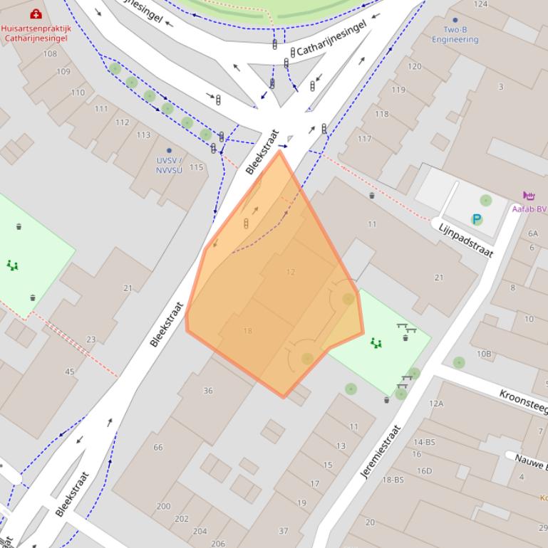 Kaart van postcodegebied 3511TP.