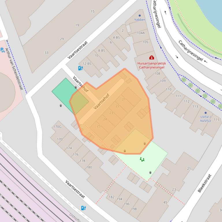 Kaart van postcodegebied 3511TX.