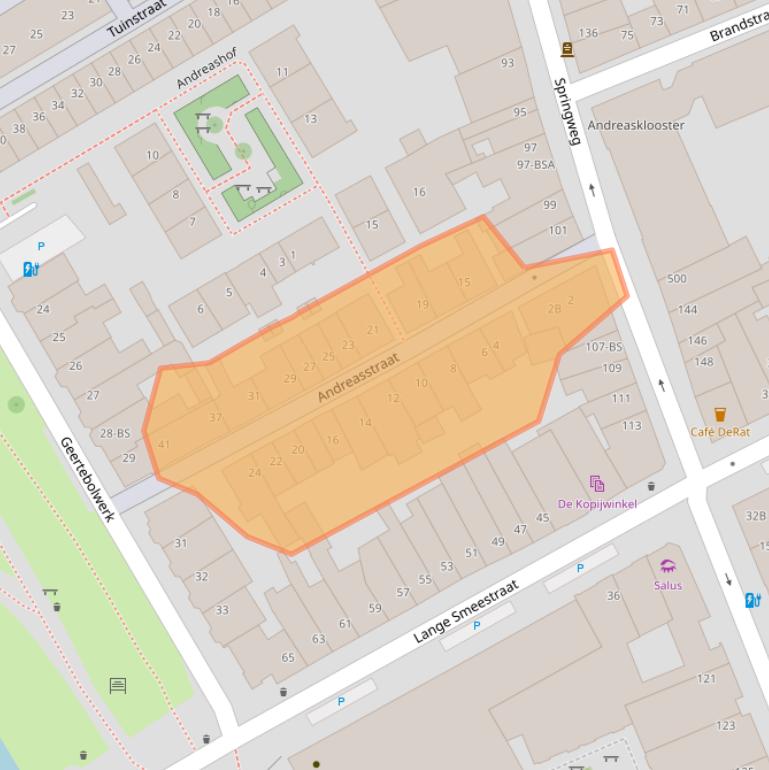 Kaart van postcodegebied 3511VD.