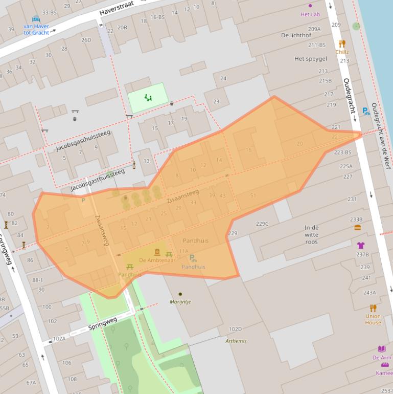 Kaart van postcodegebied 3511VG.