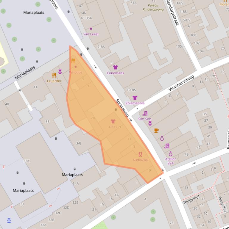 Kaart van postcodegebied 3511VH.