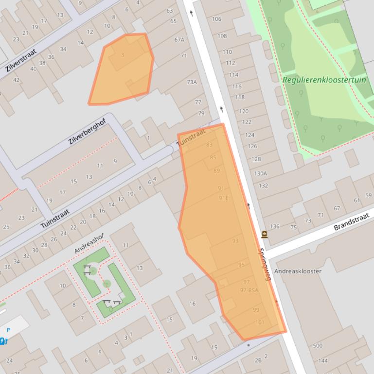 Kaart van postcodegebied 3511VL.