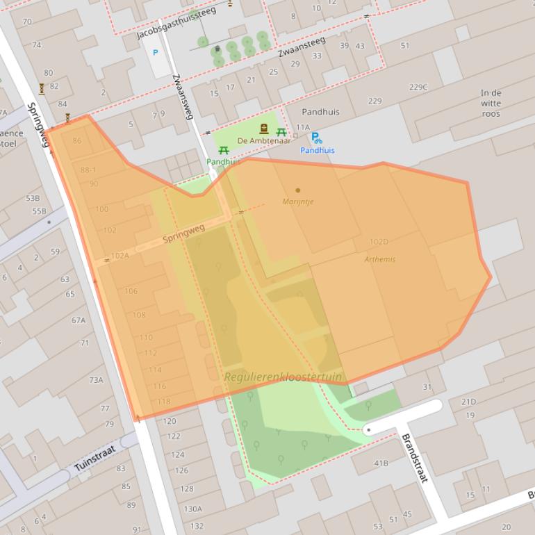 Kaart van postcodegebied 3511VV.