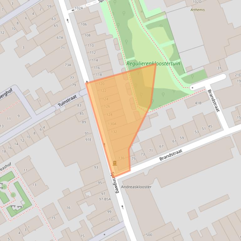 Kaart van postcodegebied 3511VW.
