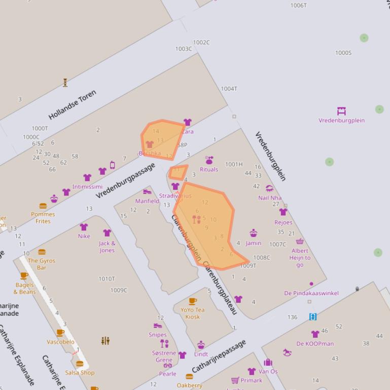 Kaart van postcodegebied 3511WE.