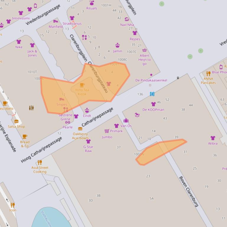 Kaart van postcodegebied 3511WG.