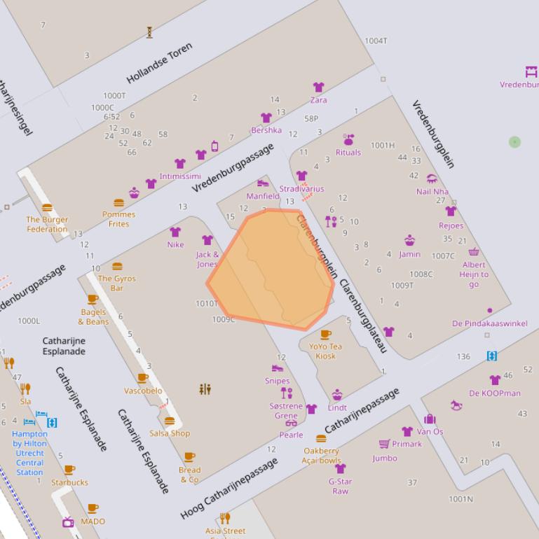 Kaart van postcodegebied 3511WJ.
