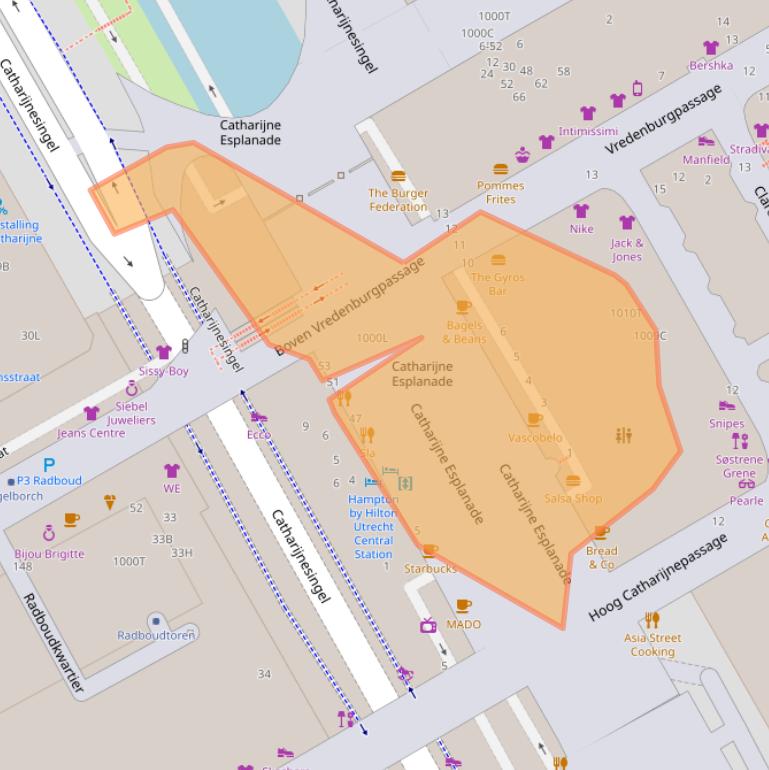 Kaart van postcodegebied 3511WK.